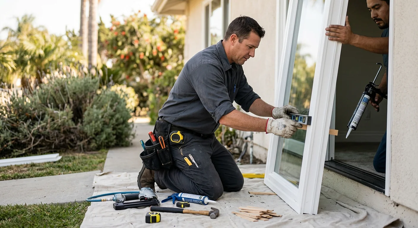 Technician scheduling a window replacement appointment for a Downey homeowner by phone
